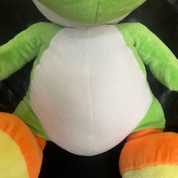 Vintage Super Mario Bros. Yoshi Green & Orange Dinosaur Plush Toy Stuffed 20" - Picture 8 of 16